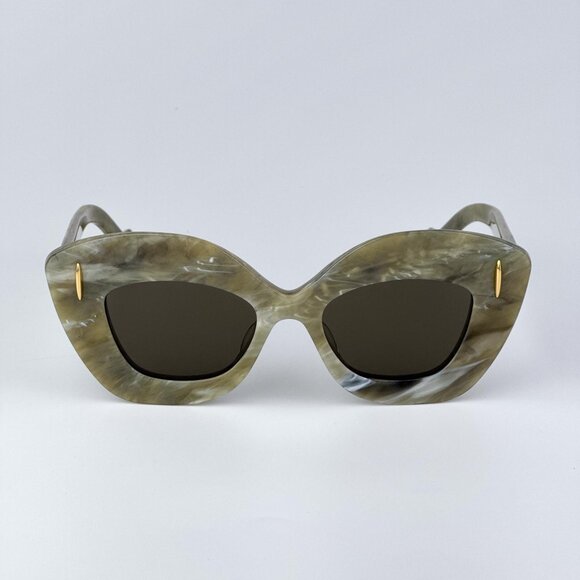 Loewe ANAGRAM LW40127I 60E Women NEW AUTHENTIC Sunglasses Green Brown Cat Eye - Picture 3 of 9